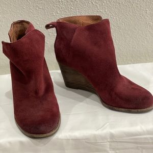 Burgundy booties